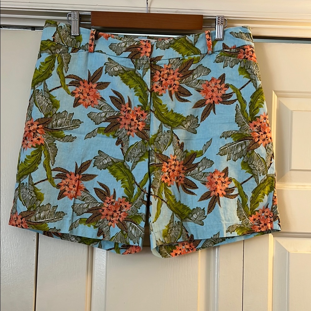 Talbots  Tropical Print Shorts Linen/Cotton